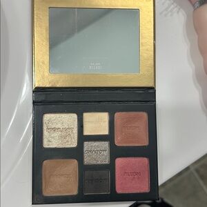 Makeup Palette with Mirror - Gold, Silver, Brown, blushes bronze and highlight